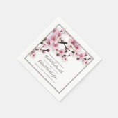Cherry Blossom Roze Wit Elegant Bruiloft Servetten (Hoek)