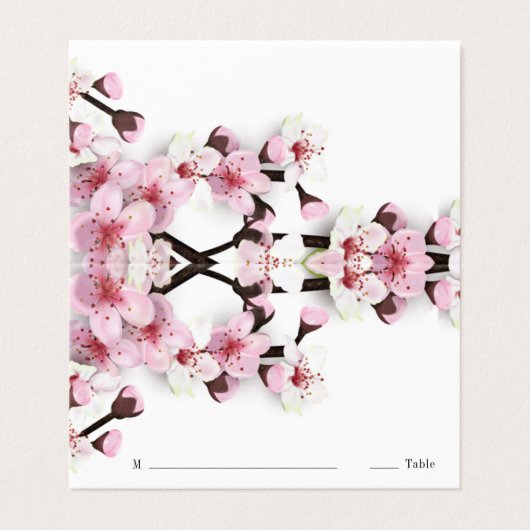 Cherry Blossom Roze Wit Tent Plaats Kaarten (Buitenkant ongevouwen)