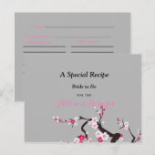 Cherry Blossom Roze Wit Vrijgezellenfeest Recept Briefkaart (Voorkant / Achterkant)
