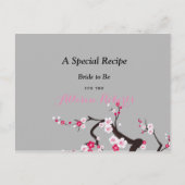 Cherry Blossom Roze Wit Vrijgezellenfeest Recept Briefkaart (Voorkant)