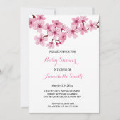 Cherry Blossom Roze Witte Bloemen Baby shower Kaart (Voorkant)