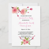 Cherry Blossom Roze Witte Bloemen Graduation Party Kaart (Voorkant)