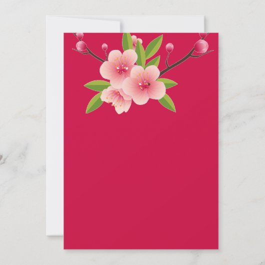 Cherry Blossom Roze Witte Bloemen Graduation Party Kaart (Achterkant)