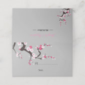 Cherry Blossom Roze Witte Bloemen Place Card Plaatskaartje (Buitenkant ongevouwen)