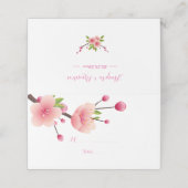 Cherry Blossom Roze Witte Bloemen Place Card Plaatskaartje (Buitenkant ongevouwen)