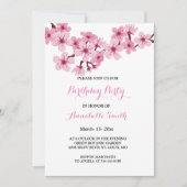 Cherry Blossom Roze Witte Bloemen Verjaardagsfeest Kaart (Voorkant)