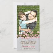 Cherry Blossom Roze Zilver Bewaar de datum Foto Save The Date (Voorkant)