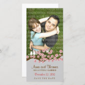 Cherry Blossom Roze Zilver Bewaar de datum Foto Save The Date (Voorkant / Achterkant)