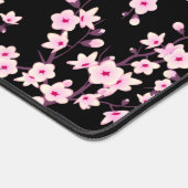 Cherry Blossom Roze Zwart Bloemen Bureaumat (Hoek)