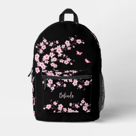 Cherry Blossom Roze Zwart Monogram Bedrukte Rugzak