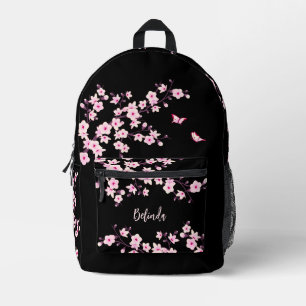 Cherry Blossom Roze Zwart Monogram Bedrukte Rugzak