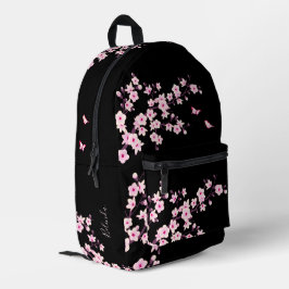 Cherry Blossom Roze Zwart Monogram Bedrukte Rugzak