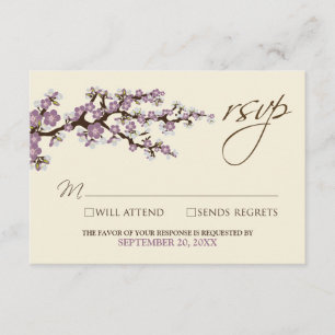 Cherry Blossom RSVP Card (lavendel)