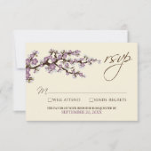 Cherry Blossom RSVP Card (lavendel) (Voorkant)