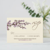 Cherry Blossom RSVP Card (lavendel) (Staand voorkant)