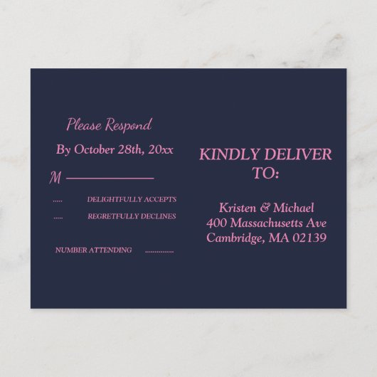 Cherry Blossom RSVP Invitation Briefkaart (Achterkant)