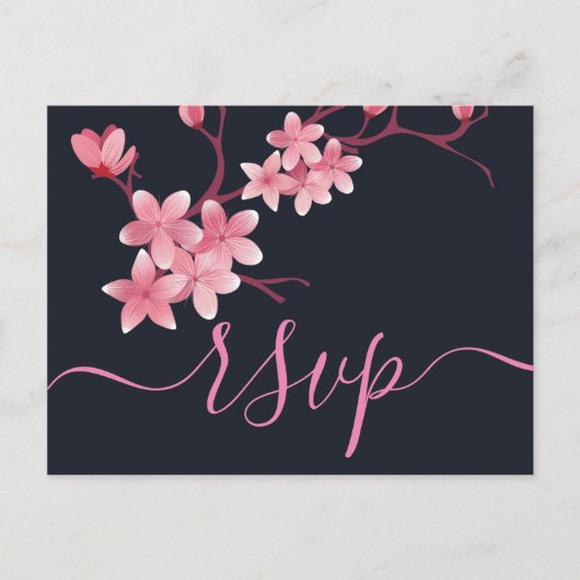 Cherry Blossom RSVP Invitation Briefkaart (Voorkant)