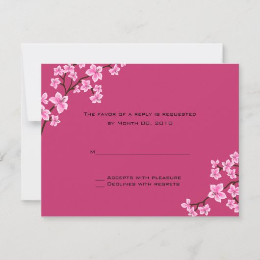 Cherry Blossom RSVP-kaarten RSVP Kaartje (Voorkant)