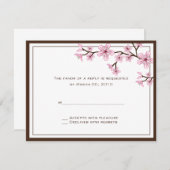 Cherry Blossom RSVP-kaarten RSVP Kaartje (Voorkant / Achterkant)