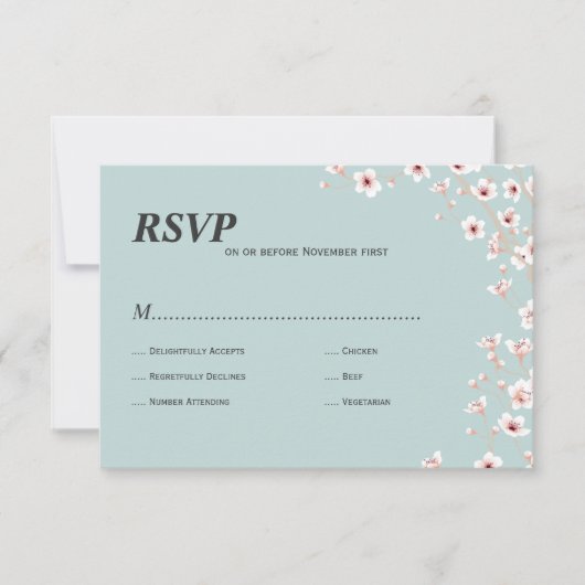 Cherry Blossom rsvp Kaartje (Voorkant)