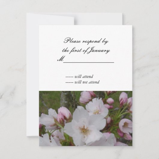 Cherry Blossom RSVP Reply Kaart (Voorkant)