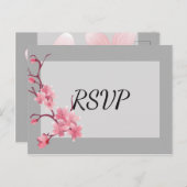 Cherry Blossom RSVP Uitnodiging Briefkaart (Voorkant / Achterkant)