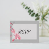 Cherry Blossom RSVP Uitnodiging Briefkaart (Staand voorkant)