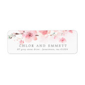 Cherry Blossom Rustic Pink Floral Address Etiket (Voorkant)