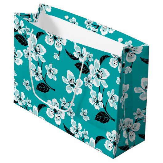 CHERRY BLOSSOM - SAKURA (BLAUWGROEN) Cadeautas (Voorkant Gekanteld)