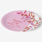 Cherry Blossom Sakura Bloem Roze Wit Verjaardag Papieren Bordje (Gekanteld)