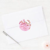 Cherry Blossom Sakura Bloem Roze Wit Verjaardag Ronde Sticker (Envelop)