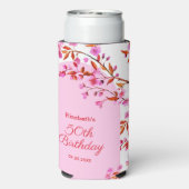 Cherry Blossom Sakura Bloem Roze Wit Verjaardag Seltzer Blikjeskoeler (Seltzer Achterkant)