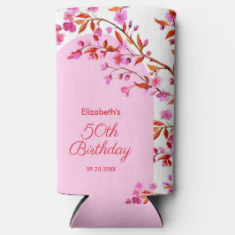 Cherry Blossom Sakura Bloem Roze Wit Verjaardag Seltzer Blikjeskoeler