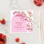 Cherry Blossom Sakura Bloem Roze Wit Verjaardag Servet (Insitu)