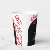 Cherry Blossom Sakura Bloem Zwart Wit Verjaardag Papieren Bekers (Links)