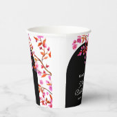 Cherry Blossom Sakura Bloem Zwart Wit Verjaardag Papieren Bekers (Rechts)
