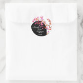Cherry Blossom Sakura Bloem Zwart Wit Verjaardag Ronde Sticker (Tas)