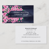 Cherry blossom sakura blue roze chic Beausalon Visitekaartje (Voorkant / Achterkant)