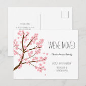  Cherry Blossom Sakura Boom We hebben ons verplaat Briefkaart (Voorkant / Achterkant)