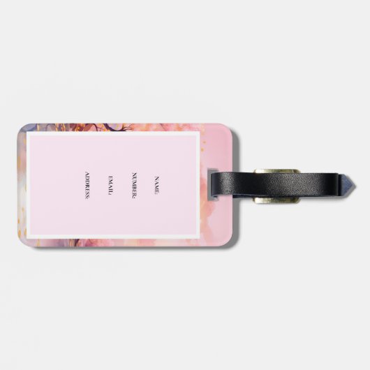 Cherry Blossom Sakura Bruiloft Save The Date Bagagelabel (Achterkant horizontaal)