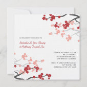 Cherry Blossom Sakura Chinese Love Verloving Kaart (Achterkant)