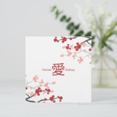 Cherry Blossom Sakura Chinese Love Verloving Kaart (Staand voorkant)