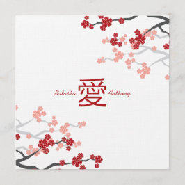 Cherry Blossom Sakura Chinese Love Verloving Kaart