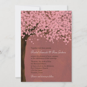 Cherry Blossom / Sakura (Dusk) Waterverf bruiloft Kaart