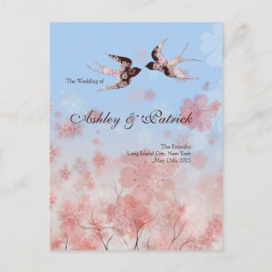 Cherry Blossom Sakura en Love Swallows Programme Aankondigingskaart