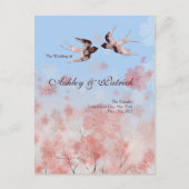 Cherry Blossom Sakura en Love Swallows Programme Aankondigingskaart (Voorkant)