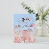 Cherry Blossom Sakura en Love Swallows Programme Aankondigingskaart (Staand voorkant)