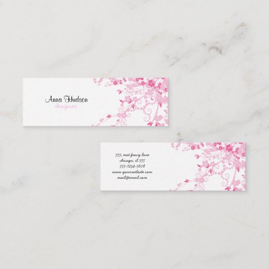 Cherry Blossom, Sakura, Floristry, bloemenwinkel Mini Visitekaartje (Voorkant / Achterkant)