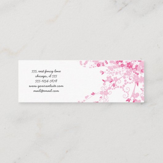 Cherry Blossom, Sakura, Floristry, bloemenwinkel Mini Visitekaartje (Achterkant)