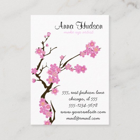 Cherry Blossom, Sakura, Floristry, bloemenwinkel Visitekaartje (Voorkant)